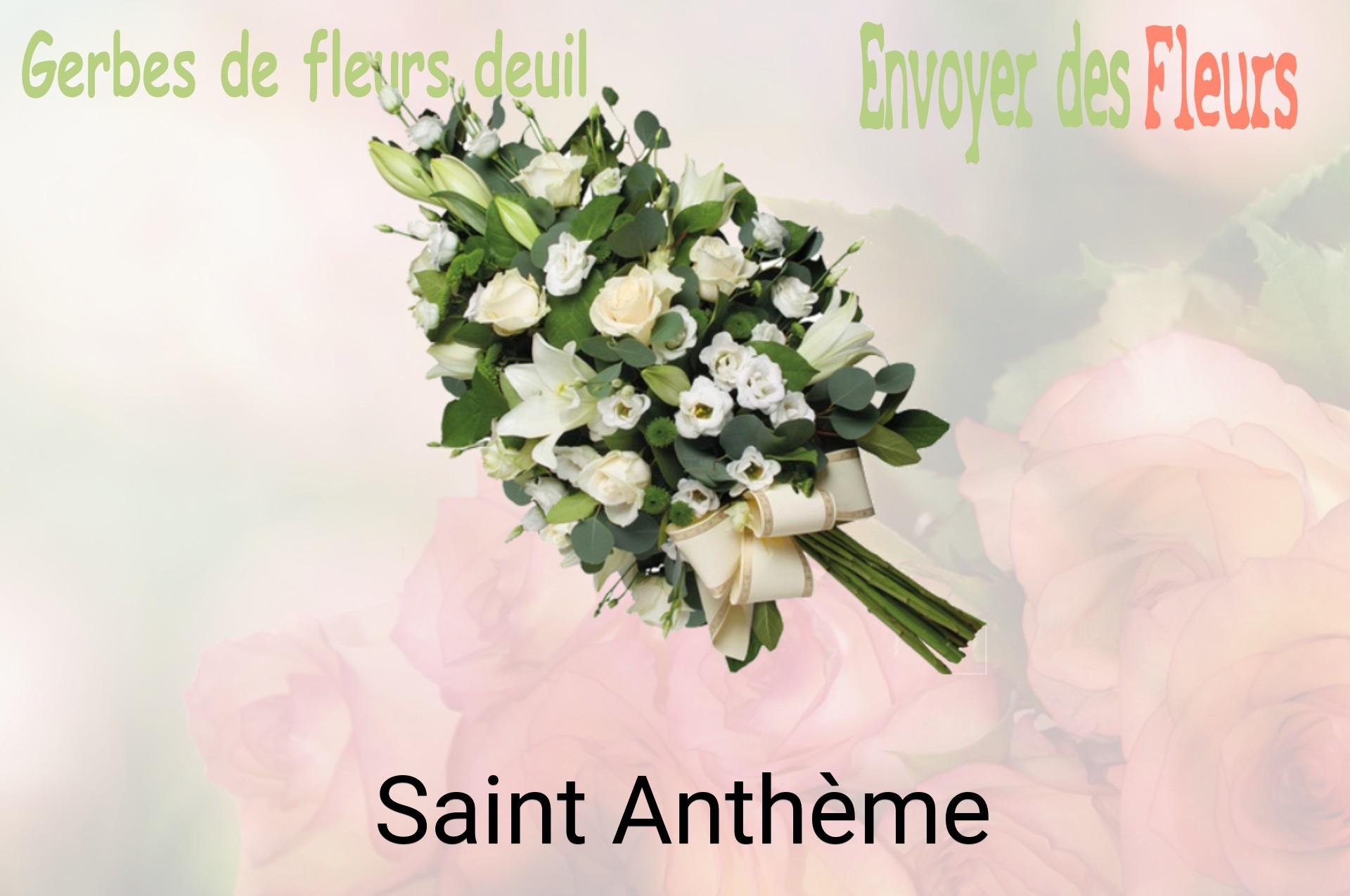 Gerbe de fleurs de deuil livrée à Saint-Anthème